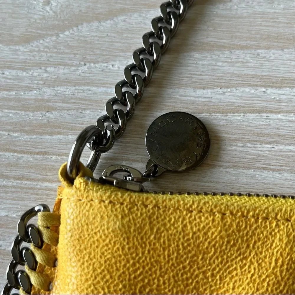 Stella McCartney Falabella Pouchette Bag Yellow Vegan Leather NEW